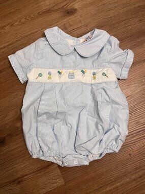 Smockingbird gingham birthday boy bubble